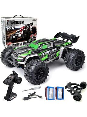 All-Terrain Remote Control Car 1:16 Scale, 50 km/h Speed, Green RC Vehicle